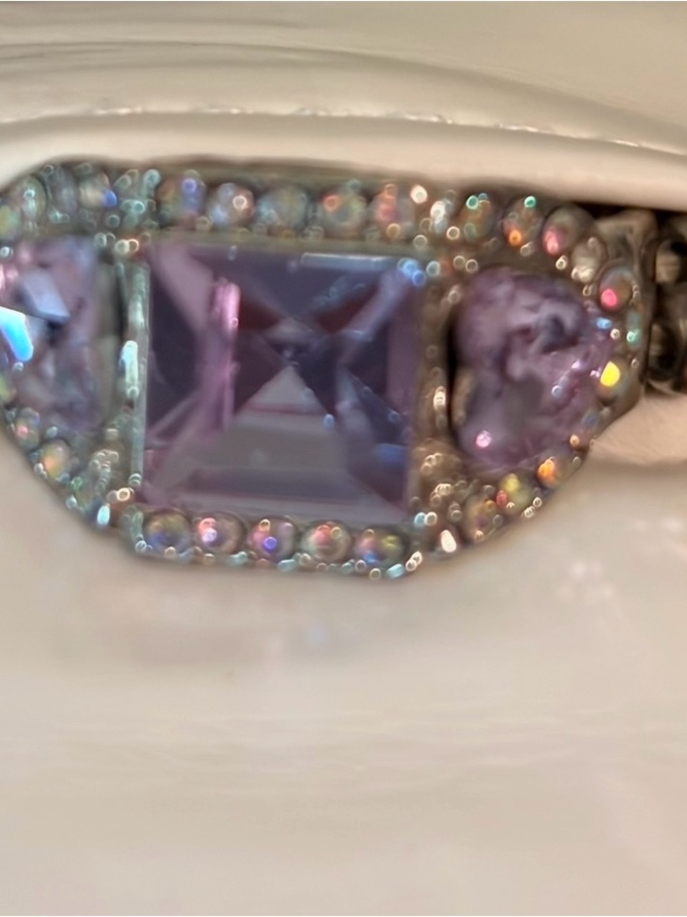 Amethyst Halo Crystal Ring - Feminine Purple Sparkle